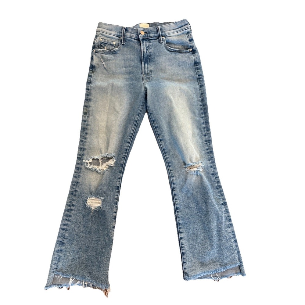 MOTHER Insider Crop Step Fray Jeans Love In A Boat Wash Women's 31 Raw‎ Hem - Picture 2 of 12